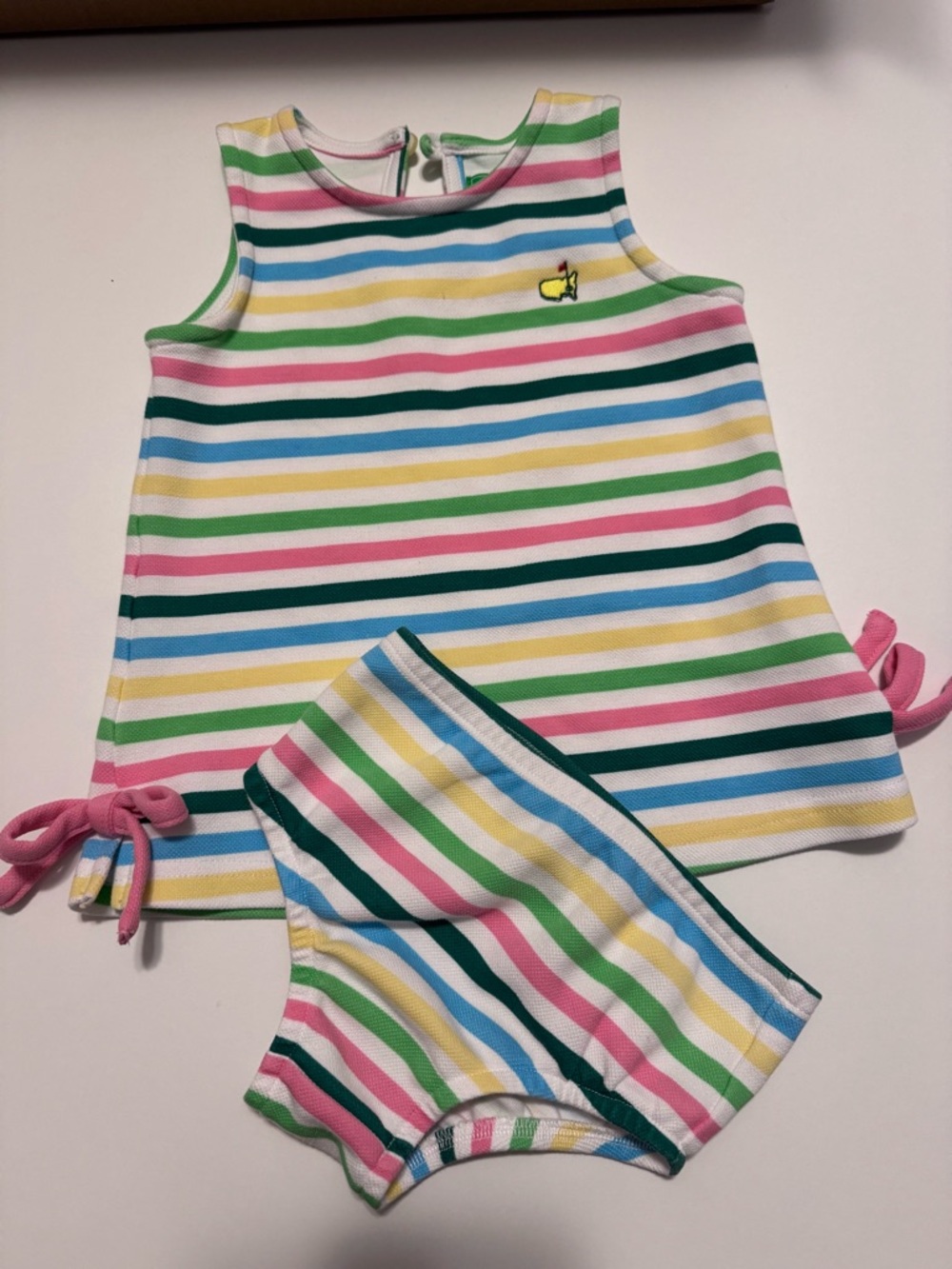 Masters Striped Baby dress & Bloomer Set